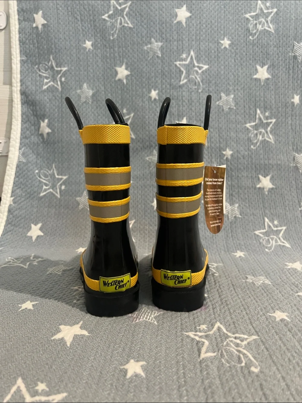Western Chief Kids Black & Yellow Firefighter Rain Boots 10 toddler boy